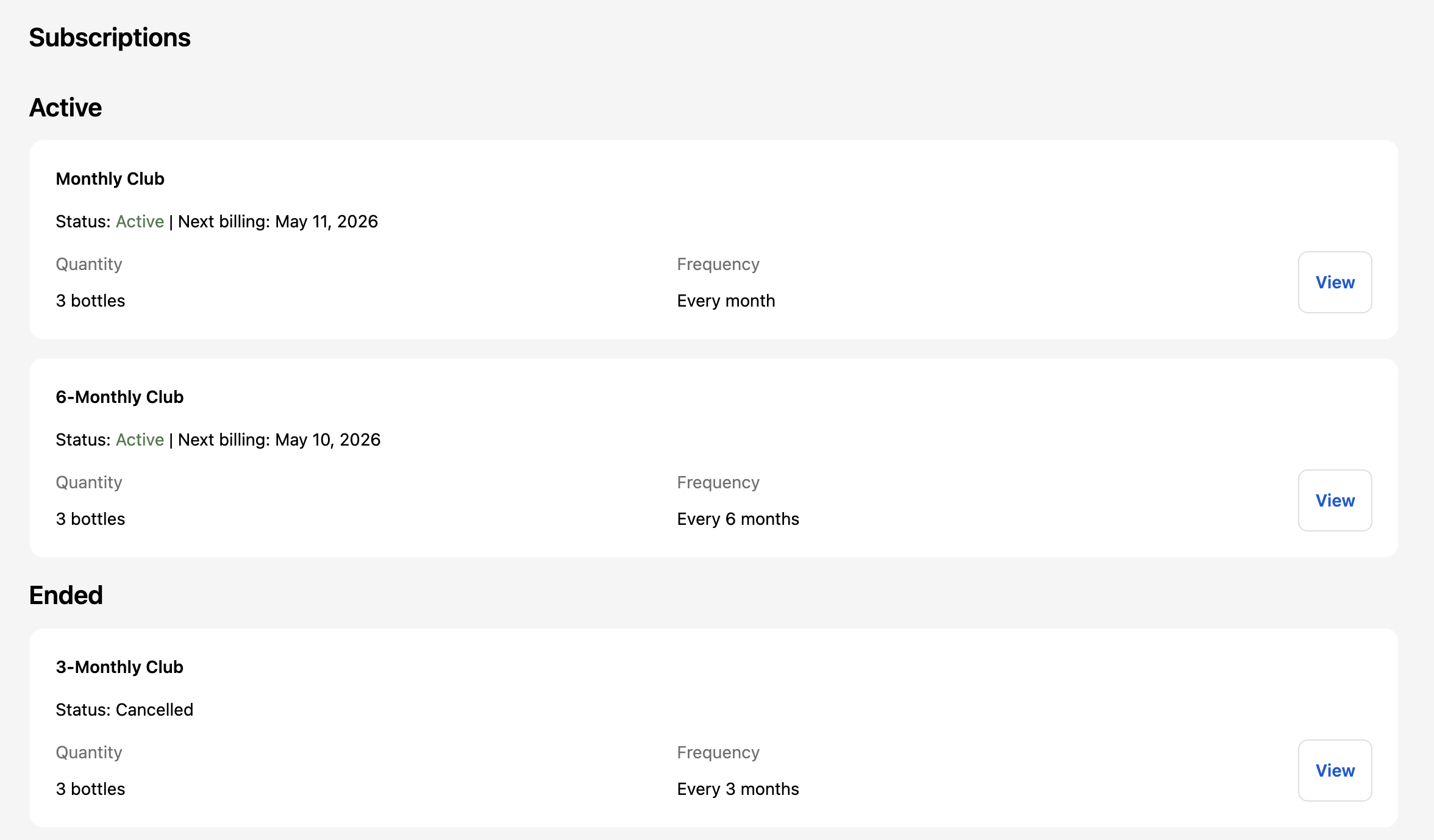 My Subscriptions
